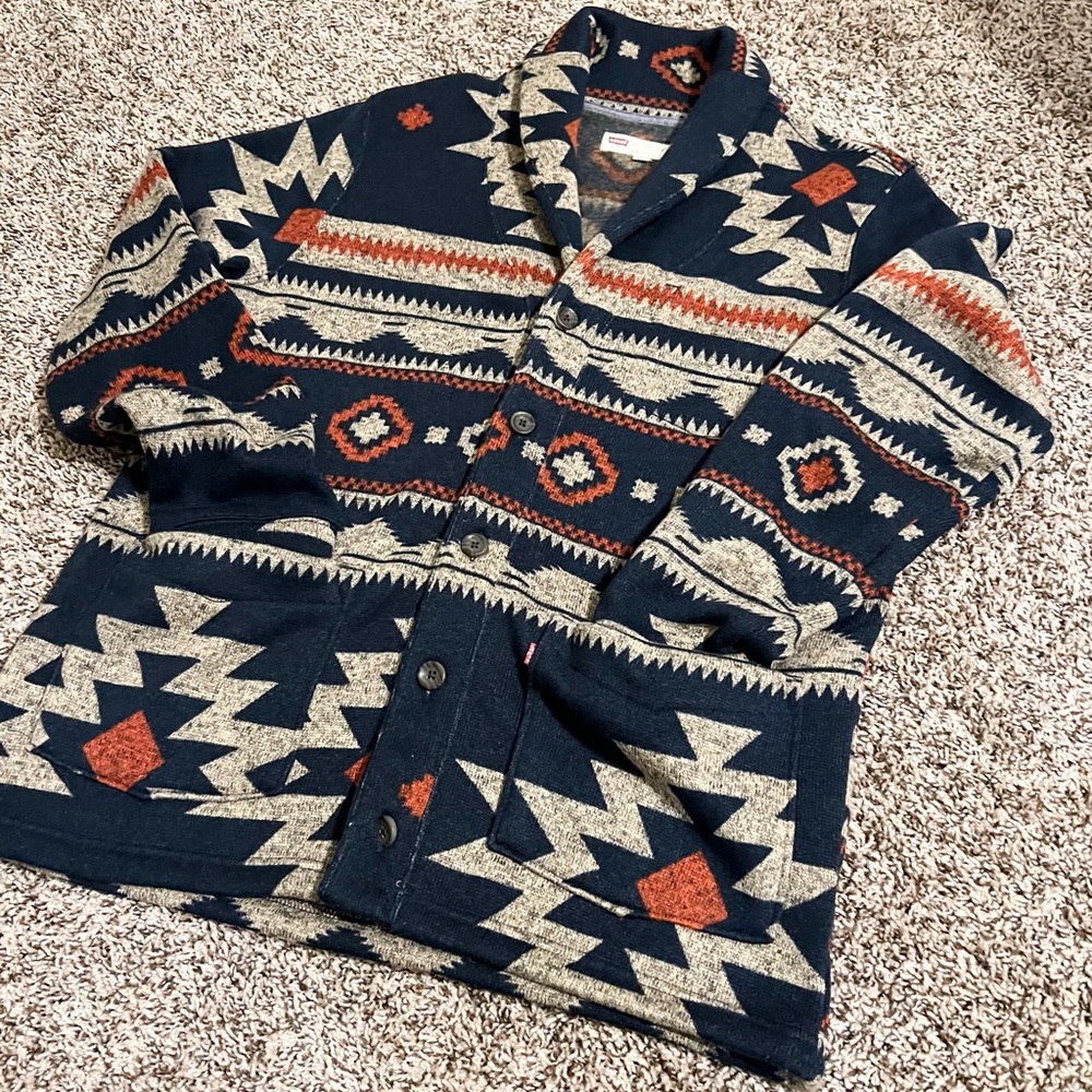 Levi’s Aztec Print Shawl Button Up Sweater